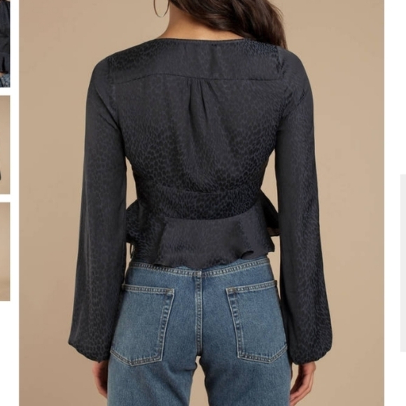 Tobi ANOUK NAVY LONG SLEEVE BLOUSE Large NWT - Picture 3 of 8